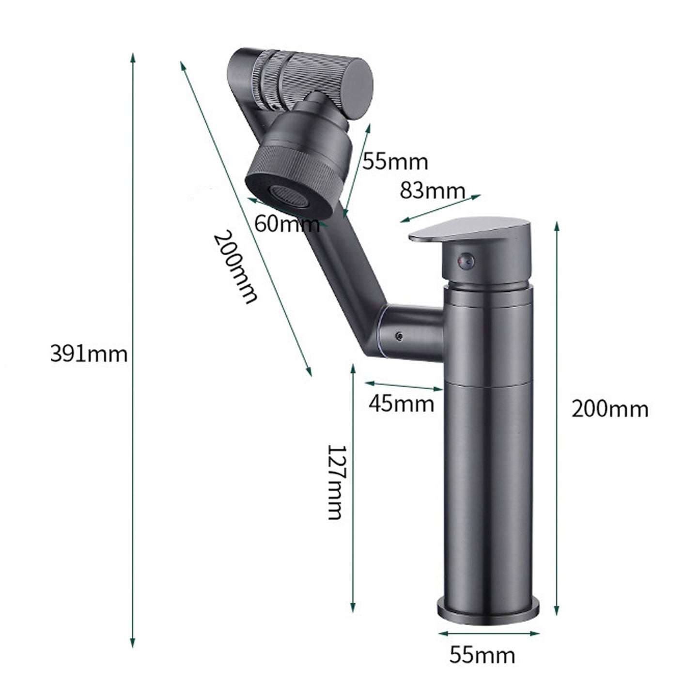 Küchenarmatur, Chrom-Küchenspülenarmatur mit 2 Sprühmodi, 360° schwenkbarer Universal-Mechanischer Arm