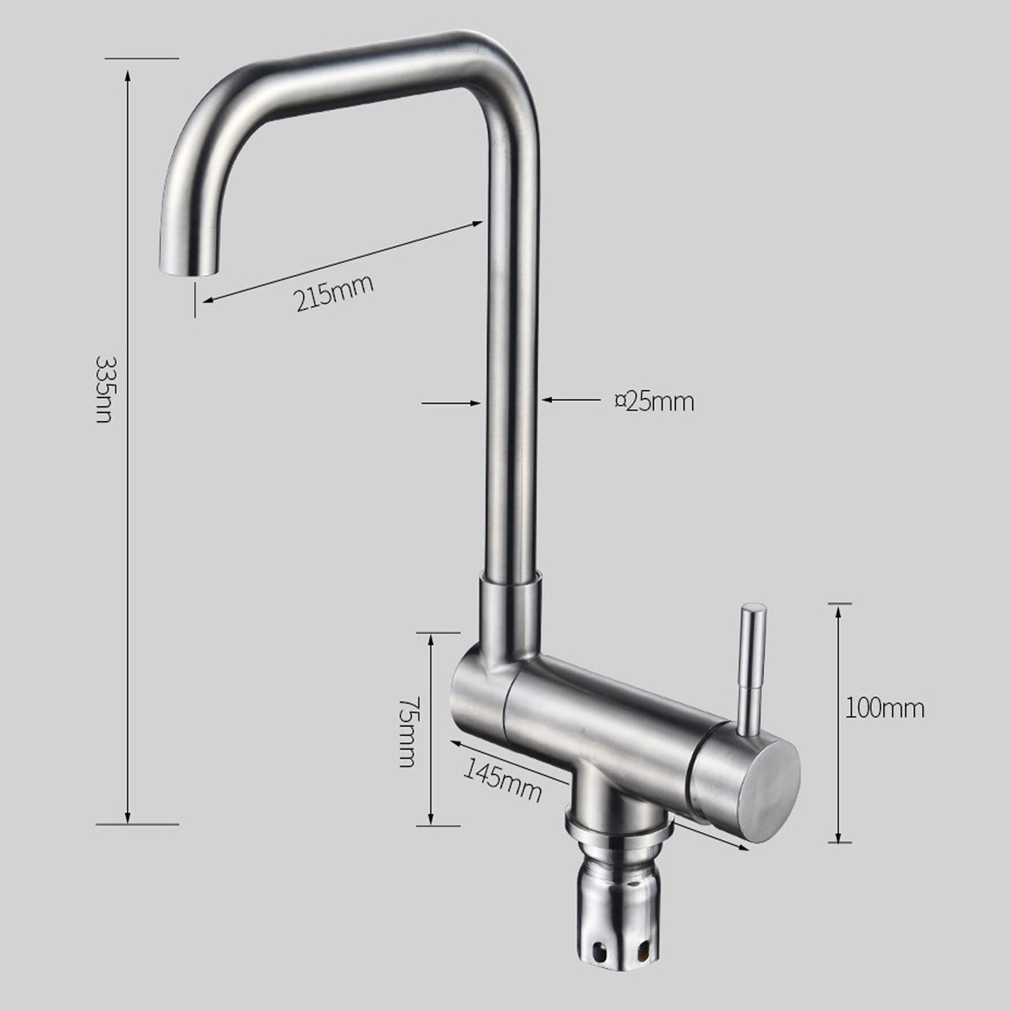 Pull-out kitchen mixer tap, tall sink faucet, 360° rotating stainless steel spout, adjustable single-lever mixer for hot and cold water, brushed surface