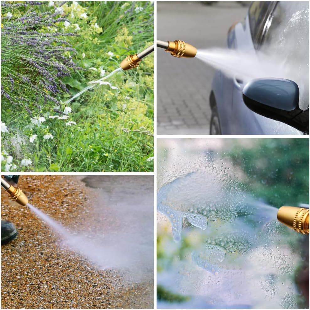 Gießpistole aus Metall, Hochdruck-Gießkanne aus Metall mit Messingdüse zum Autowaschen, Reinigen, Bewässern von Gärten und Rasenflächen – lang