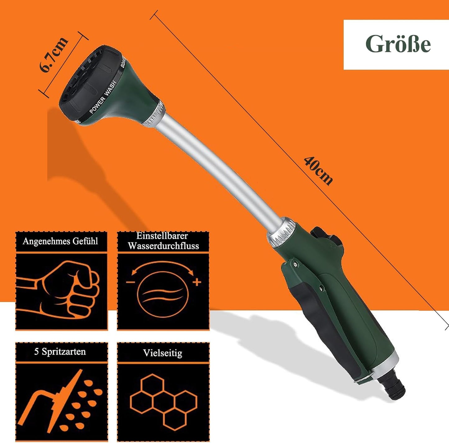Spritzpistole / Langstielige Wasserpistole (Grün) - MSD-30