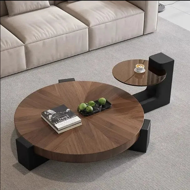 Home Furniture Classic Round Wooden Coffee Table Set for Living Room