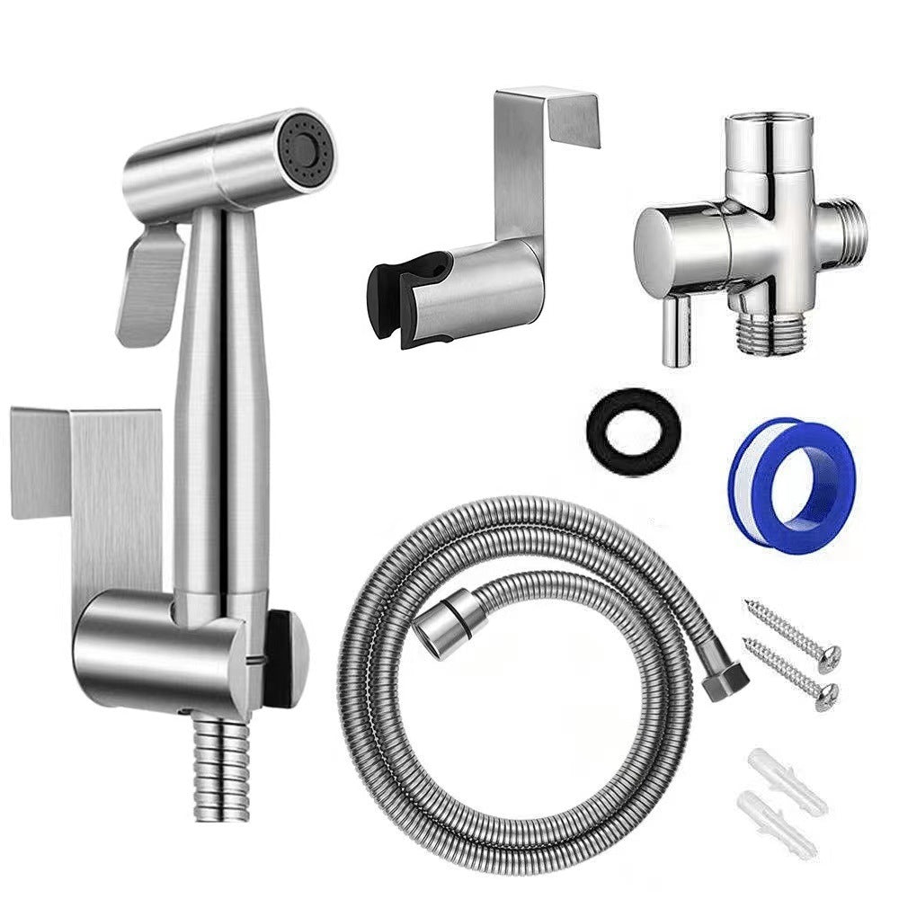 Kit de Douchette de Bidet pour WC, Pulverizer de Bidet and Acier Inoxydable with Tuyau et Vanne G 1/2, Douchette WC