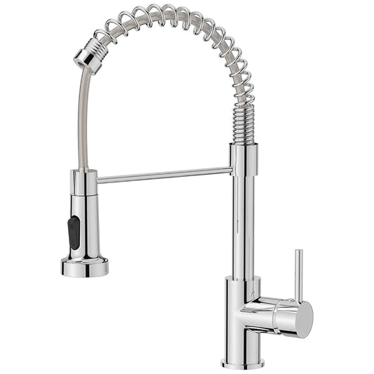 Kitchen faucet, kitchen mixer tap with 360° swivel high-arch sink spray, 2-mode pull-out spray, polished chrome