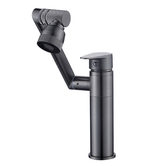 Kitchen faucet, chrome kitchen sink faucet with 2 spray modes, 360° swivel universal mechanical arm