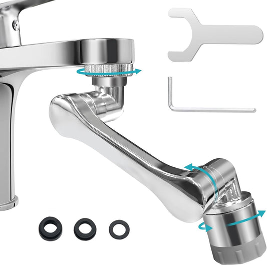 Magic Faucet Extender Swivel 1440° - Brass Faucet Aerator with Shower Head for Kitchen and Bathroom - Rotatable Multifunctional Faucet Extension
