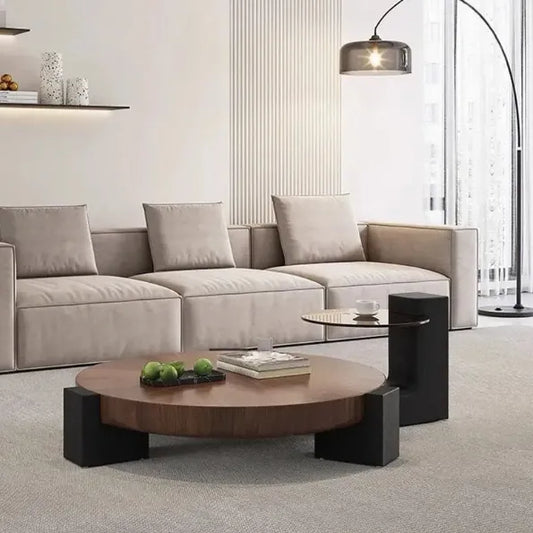 Home Furniture Classic Round Wooden Coffee Table Set for Living Room